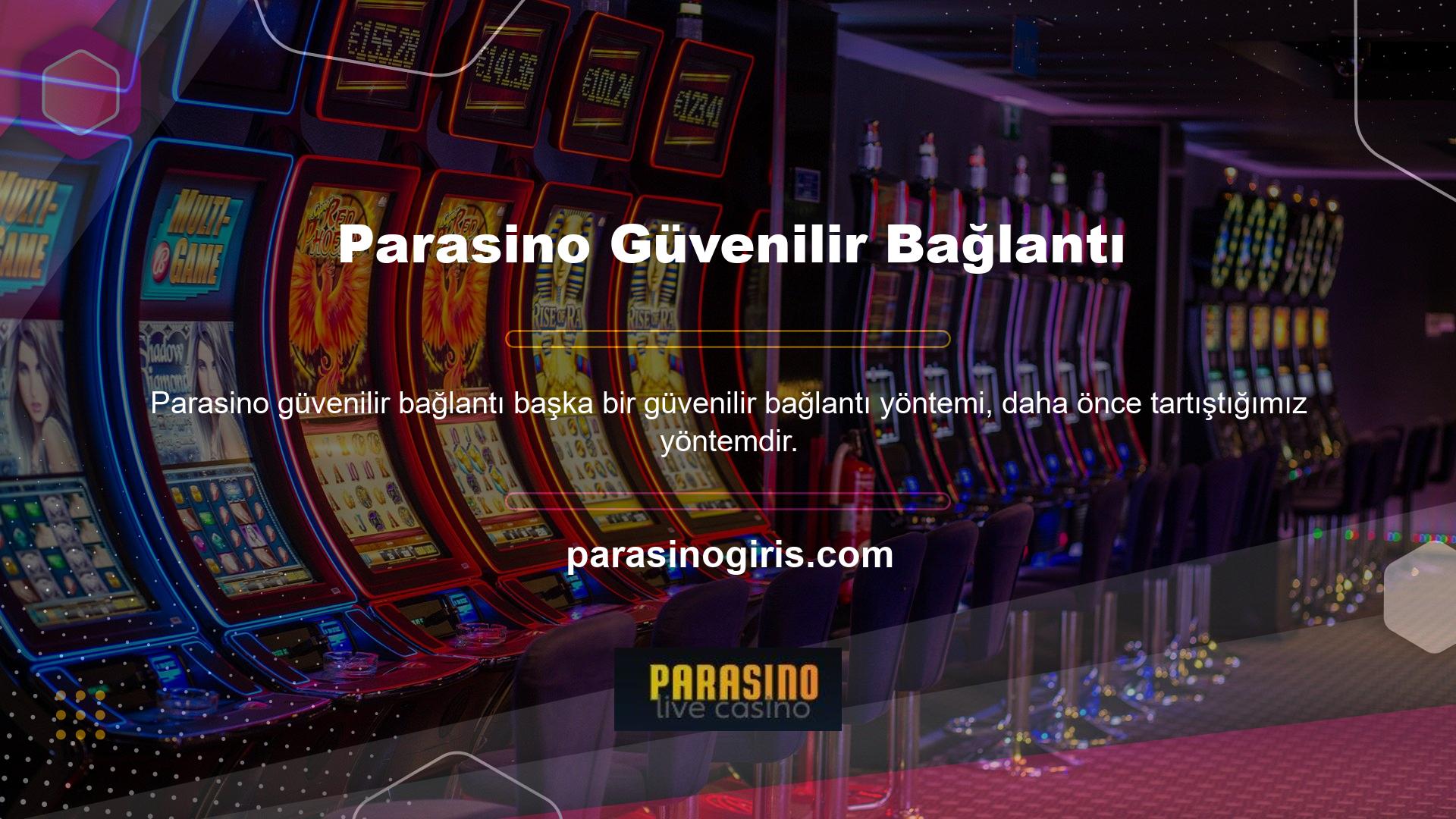 Diğer web sitelerine benzer şekilde Parasino birden fazla güvenli giriş seçeneği sunar